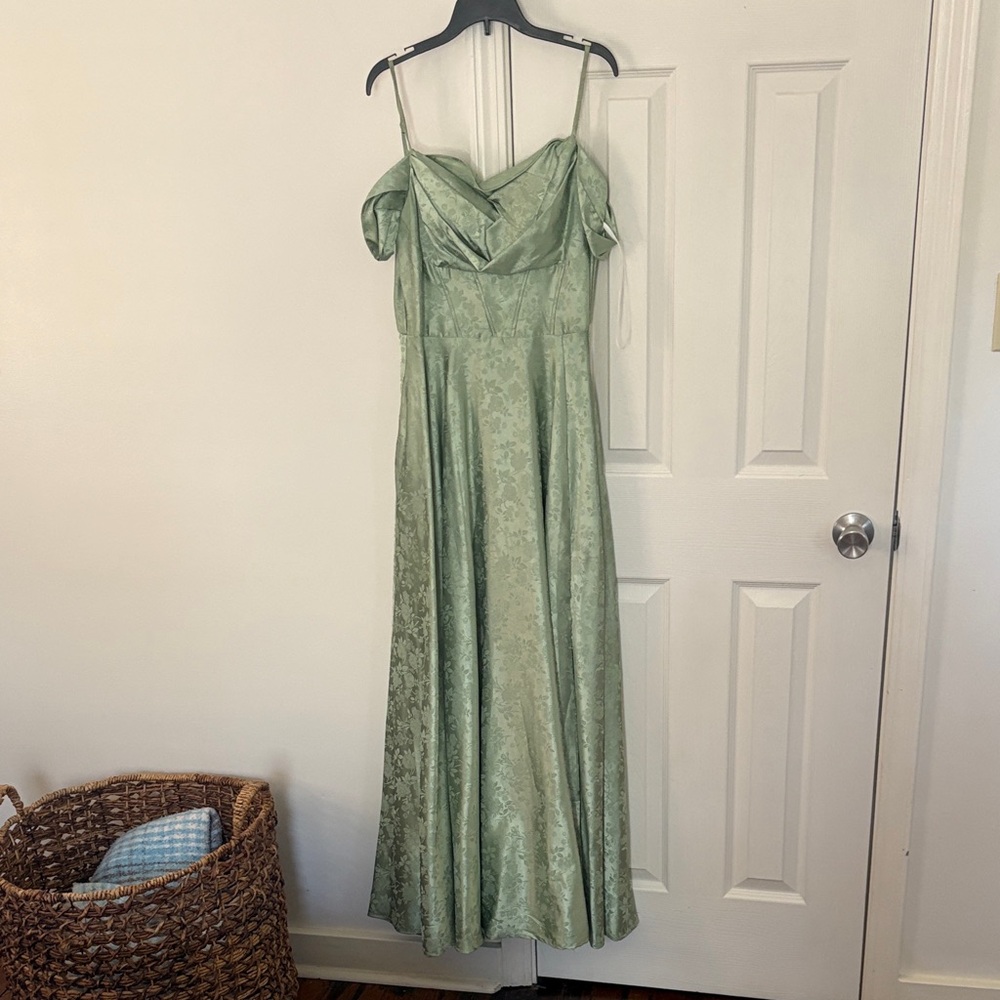 B Darlin Sage Green Maxi Dress